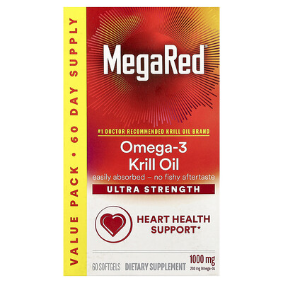 Schiff, MegaRed®, Aceite de kril con omega-3, Vainilla, 1000 mg, 60 cápsulas blandas