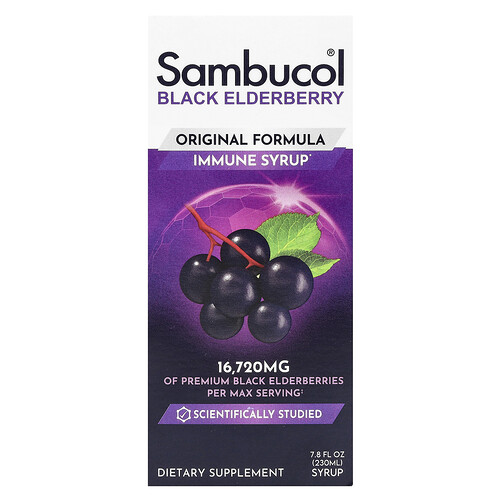 Sambucol Black Elderberry Immune Syrup, Original Formula, 16,720 mg, 7.8 fl oz (230 ml)