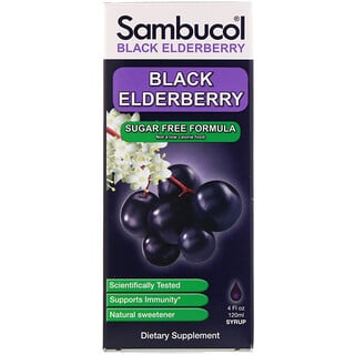 Sambucol, Black Elderberry Syrup, Sugar Free Formula, 4 fl oz (120 ml)