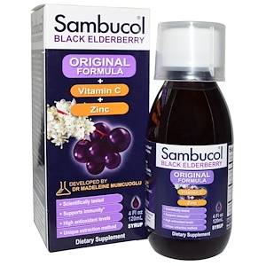 Отзывы о Самбукол, Black Elderberry, Original Formula, Vitamin C Plus Zinc, Syrup, 4 fl oz (120 ml)