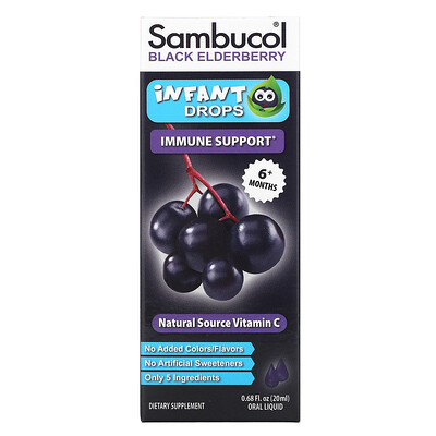 

Sambucol Black Elderberry Infant Drops 6+ Months 0.68 fl oz ( 20 ml)