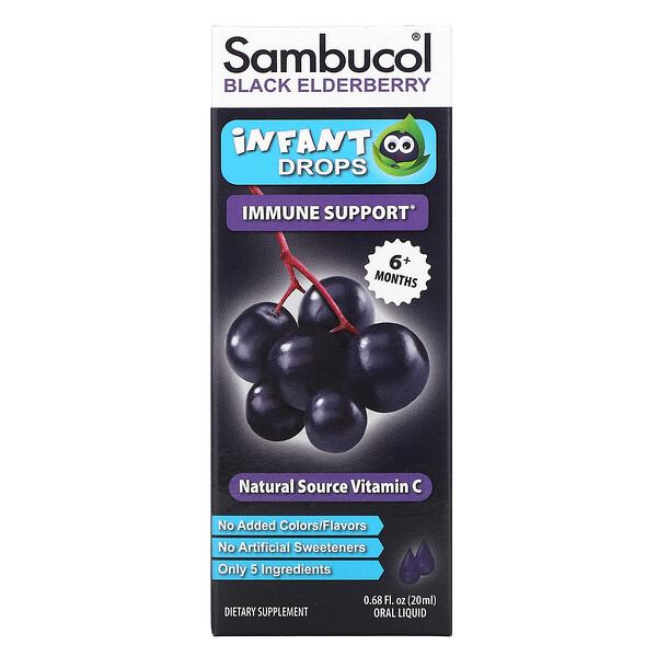 Sambucol‏, Black Elderberry, Infant Drops, 6+ Months, 0.68 fl oz ( 20 ml)