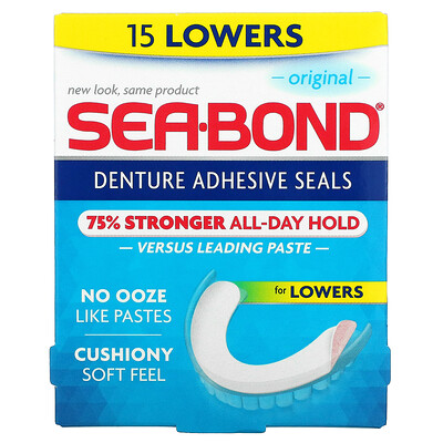 Купить SeaBond Адгезивные пломбы для протезов, оригинальные, 15 шт.