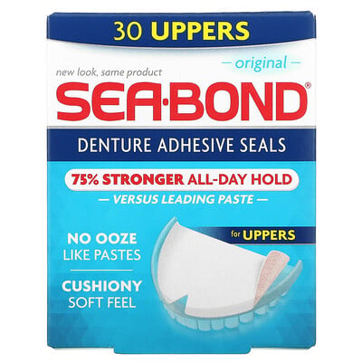 Купить SeaBond Адгезивные пломбы для зубных протезов, оригинальные, 30 шт.