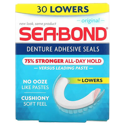 SeaBond Адгезивные пломбы для зубных протезов, оригинальные, 30 шт.