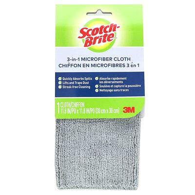 Scotch-Brite  3-in-1 Microfiber Cloth  1 Cloth