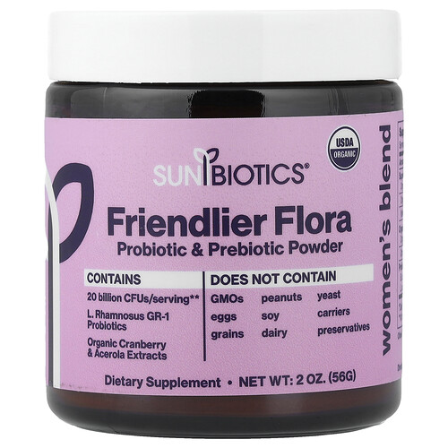 Sunbiotics, Friendlier Flora, Women's Blend, Probiotic & Prebiotic Powder, 2 oz (56 g)