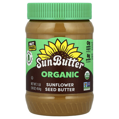SunButter, Mantequilla de semilla de girasol orgánica, 454 g (16 oz)