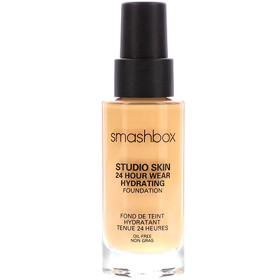 Smashbox Studio Skin 24 Hour Wear Hydrating Foundation 2.1 Light with Warm Peach Undertone, 1 fl oz (30 ml)