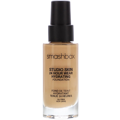 Smashbox Studio Skin 24 Hour Wear Hydrating Foundation, 2.2 Light Medium With Warm Peach Undertone, 1 fl oz (30 ml)