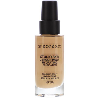 Smashbox, Studio Skin 24 Hour Wear Hydrating Foundation, 2.2 Light Medium With Warm Peach Undertone, 1 fl oz (30 ml)