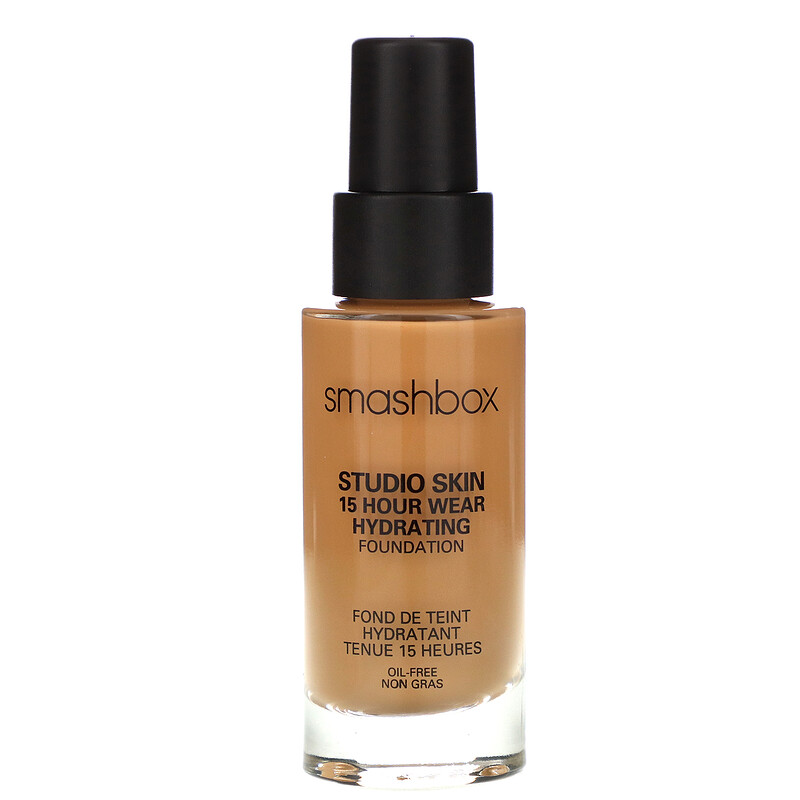 Smashbox, Studio Skin 15 Hour Wear Hydrating Foundation 3.02 Medium met neutrale olijfkleurige ondertoon, 1 fl oz (30 ml)