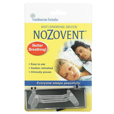 

Scandinavian Formulas, NoZovent Anti-Snoring Device, 2 Pack