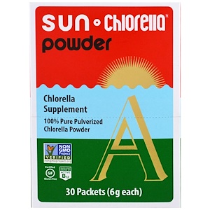 Купить Sun Chlorella, Порошок Sun Chlorella A, 30 пакетиков, 6 г каждый  на IHerb