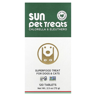 Sun Chlorella, Sun Pet Treats™, Chlorella și Eleuthero, pentru câini și pisici, 120 tablete