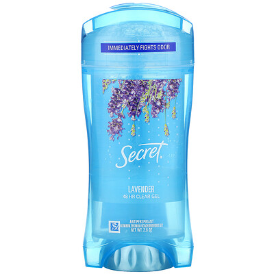 Secret 48 Hr Clear Gel Deodorant, Lavender, 2.6 oz