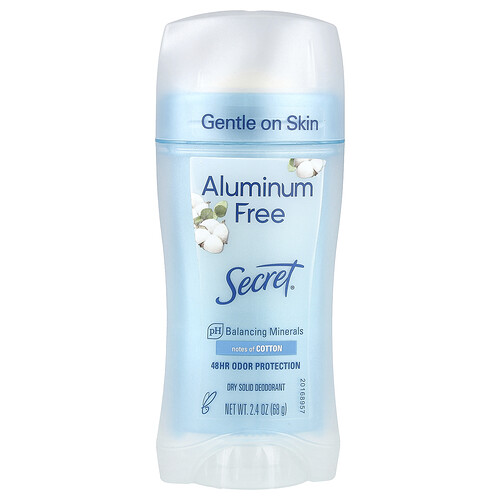 Secret, Aluminium Free Deodorant, Deodorant ohne Aluminium, Baumwolle, 68 g (2,4 oz.)