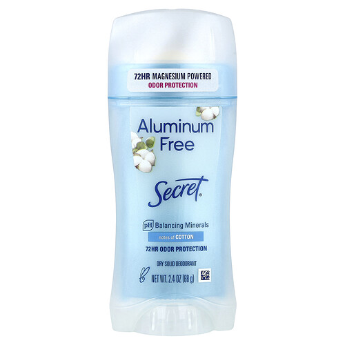 Secret 48-Hour Aluminum Free Deodorant Stick, Cotton, 2.4 oz | CVS