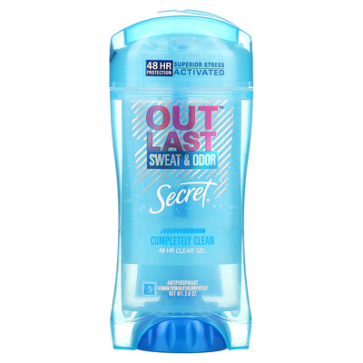 Secret Outlast, прозрачный гель-дезодорант на 48 часов, абсолютная чистота, 73 г (2,6 унции)
