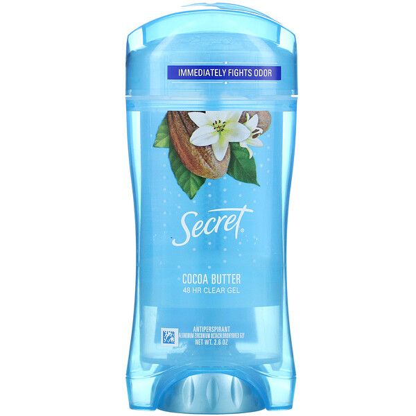 Secret, 48 Hour Clear Gel Deodorant, Cocoa Butter, 2.6 oz iHerb