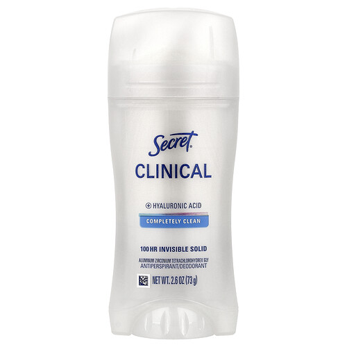 Secret Clinical Strength, Antiperspirant Deodorant, Invisible Solid, Completely Clean, 2.6 oz (73 g)