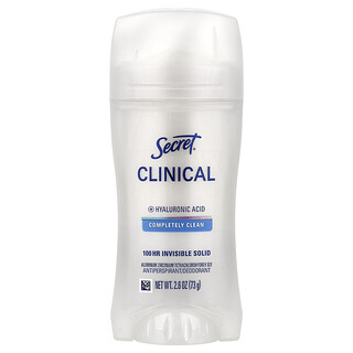 Secret, Clinical Strength, Antiperspirant Deodorant, Invisible Solid, Completely Clean, 2.6 oz (73 g)