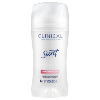 Secret, Antitranspirante / desodorante Clinical Strength, Sólido invisible, Protección en polvo, 73 g (2,6 oz)