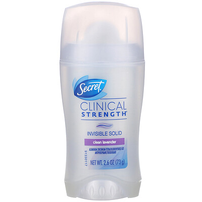 Secret Clinical Strength Antiperspirant/Deodorant, Invisible Solid, Clean Lavender, 2.6 oz (73 g)