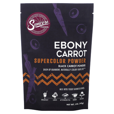 

Suncore Foods Ebony Carrot, суперцветный порошок, 5 унций (142 г)