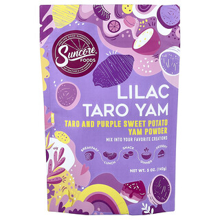 Suncore Foods, Lilac Taro Inhame, Inhame e Batata-Doce Roxa em Pó, 142 g (5 oz)
