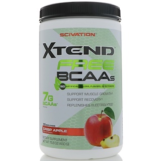 Scivation, Xtend Free BCAAs, хрустящее яблоко, 15,8 унций (450 г)