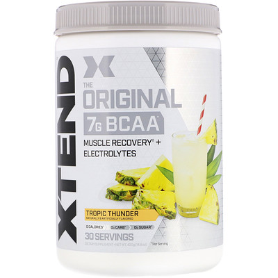 Xtend The Original, 7 г аминокислот с разветвленной цепью (BCAA), со вкусом тропических фруктов, 420 г (14,8 унции)