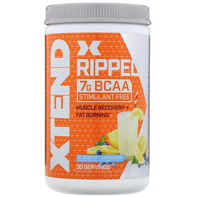 Xtend Ripped, 7 г аминокислот с разветвленной цепью, черничный лимонад, 495 г (1,09 фунта)