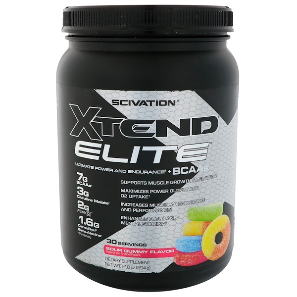 Scivation, Xtend Elite, Ultimate Power and Endurance + BCAAs, Sour