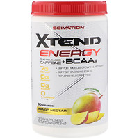 Xtend Energy, медленное высвобождение, кофеин + аминокислоты с разветвлённой цепью, нектар манго, 12,3 унц. (348 г) - изображение