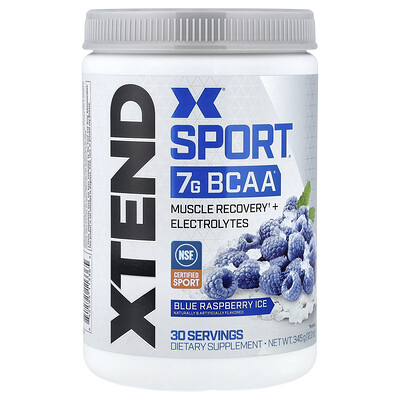 XTEND, Sport, BCAA 7G, Helado de frambuesa azul, 345 g (12,2 oz)