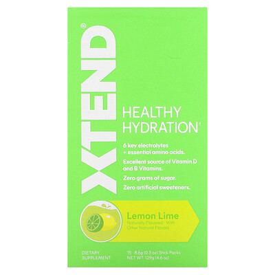 Xtend Healthy Hydration, лимон и лайм, 15 пакетиков по 8,6 г (0,3 унции)