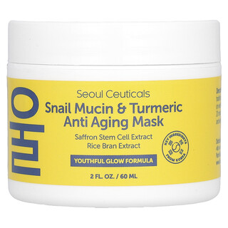 SeoulCeuticals, Mascarilla de belleza antienvejecimiento con mucina de caracol y cúrcuma, 60 ml (2 oz. líq.)