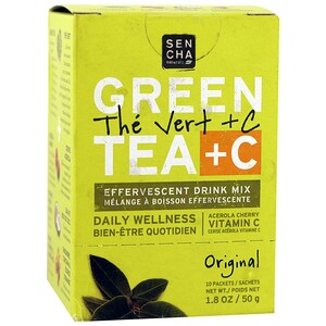 Sencha Naturals, Зеленый чай + C, оригинальный, 10 пакетиков, по 1,8 унции (50 г) каждый
