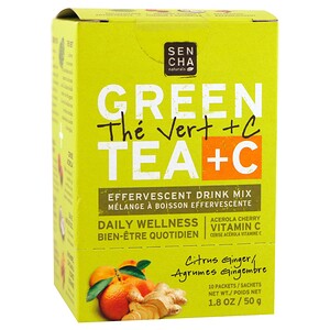 Sencha Naturals, Citrus Ginger Green Tea +C Packets, 10 ct