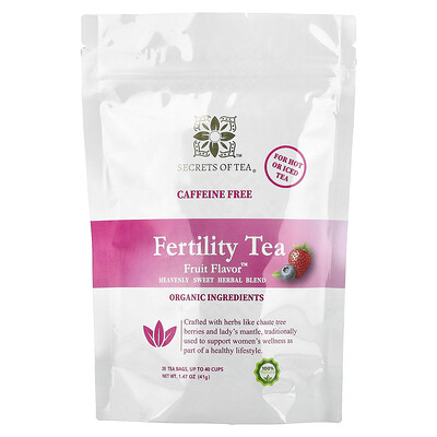 Secrets of Tea, Té de frutas para mejorar la fertilidad de Get Embarazada, Sin cafeína, 20 bolsitas de té, 41 g (1,47 oz)