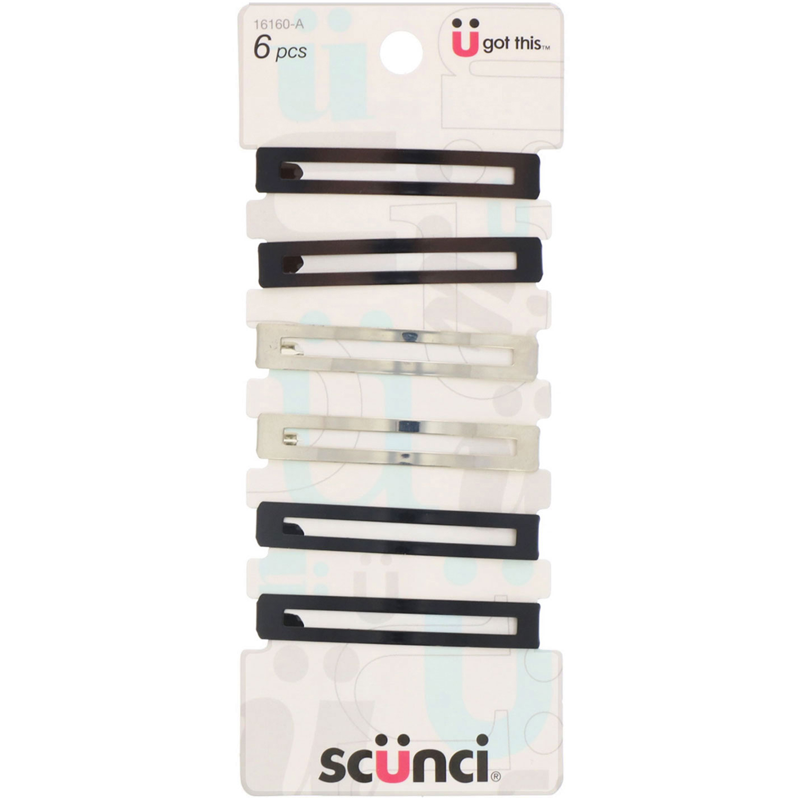 Scunci Open Center Metal Barrettes Assorted Colors 6 Pieces Iherb