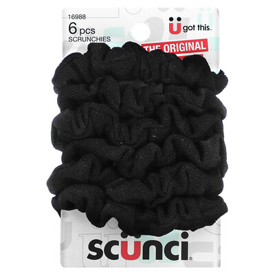 

Scunci, Mini Twisters, Black, 6 Pieces