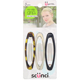 Scunci No Slip Grip All Day Hold Three Click System Hair Clips Assorted Colors