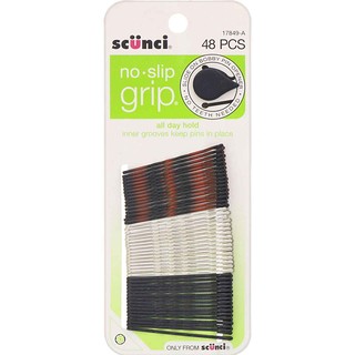 Scunci, No Slip Grip, All Day Hold, Bobby Pin, Assorted Colors, 48 Pieces