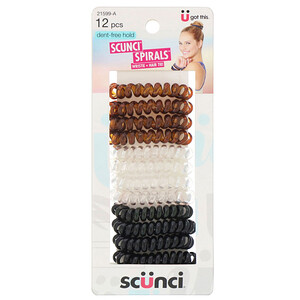 Scunci, Dent-Free Hold Spirals, Wristie + Hair Tie, 12 Pieces отзывы покупателей