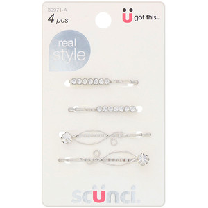 Scunci, Real Style, Spotlight Stone Bobby Pins, 4 Pieces отзывы