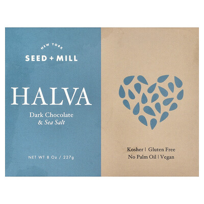 Product Image for New York Seed + Mill, Halva, Dark Chocolate & Sea Salt, 8 oz (227 g)