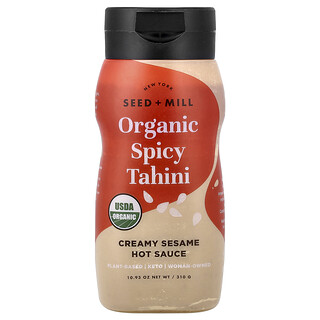 Seed + Mill, Tahina picante orgánica, Salsa picante cremosa de sésamo, 310 g (10,93 oz)