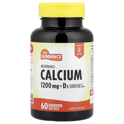 Sundance Vitamins Absorbable Calcium  D3 60 Quick Release Softgels